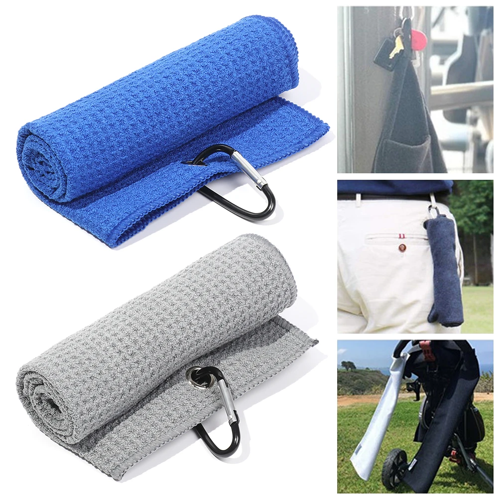 Microfiber Cotton Golf Towel With Carabiner Hook Cleans Clubs Golf Towel Balls Hands Cleaning Towels 30*50cm 1