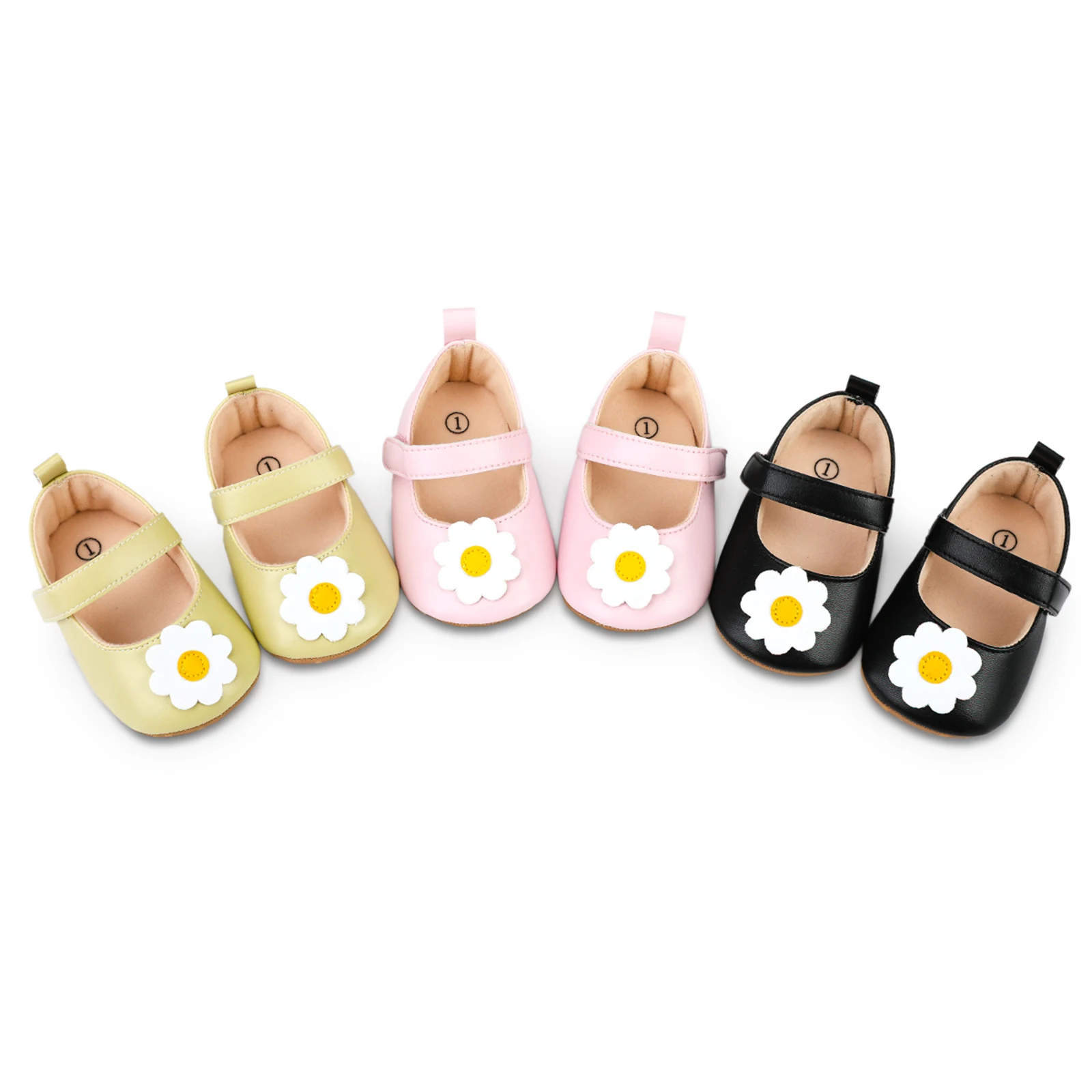 

Baby Casual Shoes Lovely Baby Girls Premium PU Flats Infant Flower Decor First Walker Crib Shoes for Party Festival Baby Shower