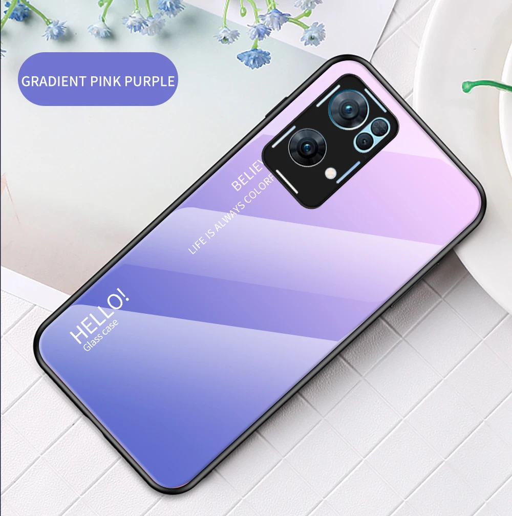 Coque Reo8 DECLAREYAO Coque en verre trempé rigide pour OPPO Renoa 7 6 5 4 3 Pro Plus Ace2 4Z 5Z 6Z 7Z Coque en silicone UL_voghion.com