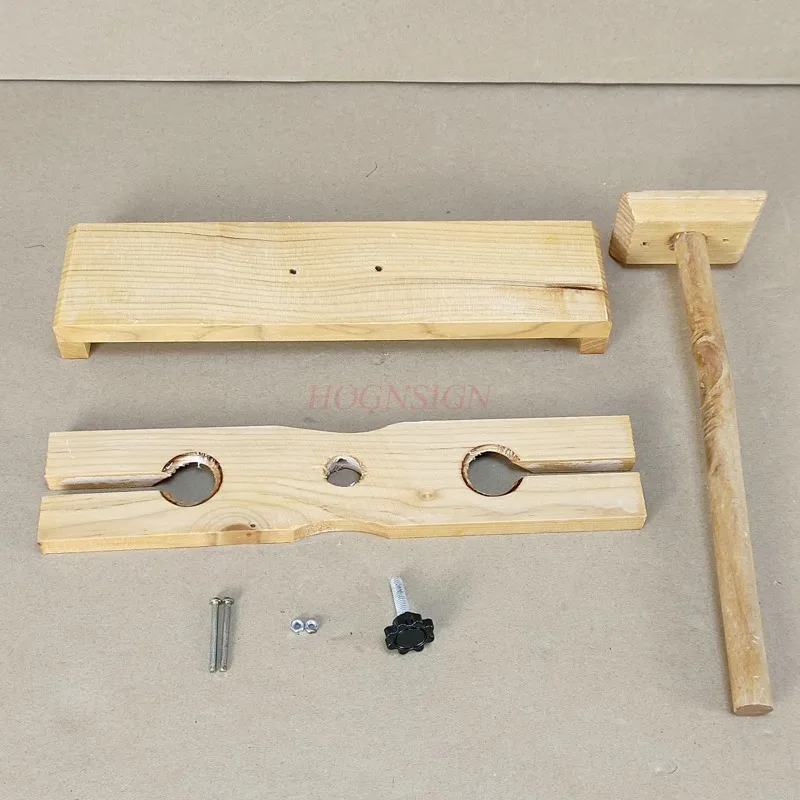 science small production materials Funnel Rack (Wooden) 2 Holes Wood Chemical Experiment Equipment Middle School Teaching