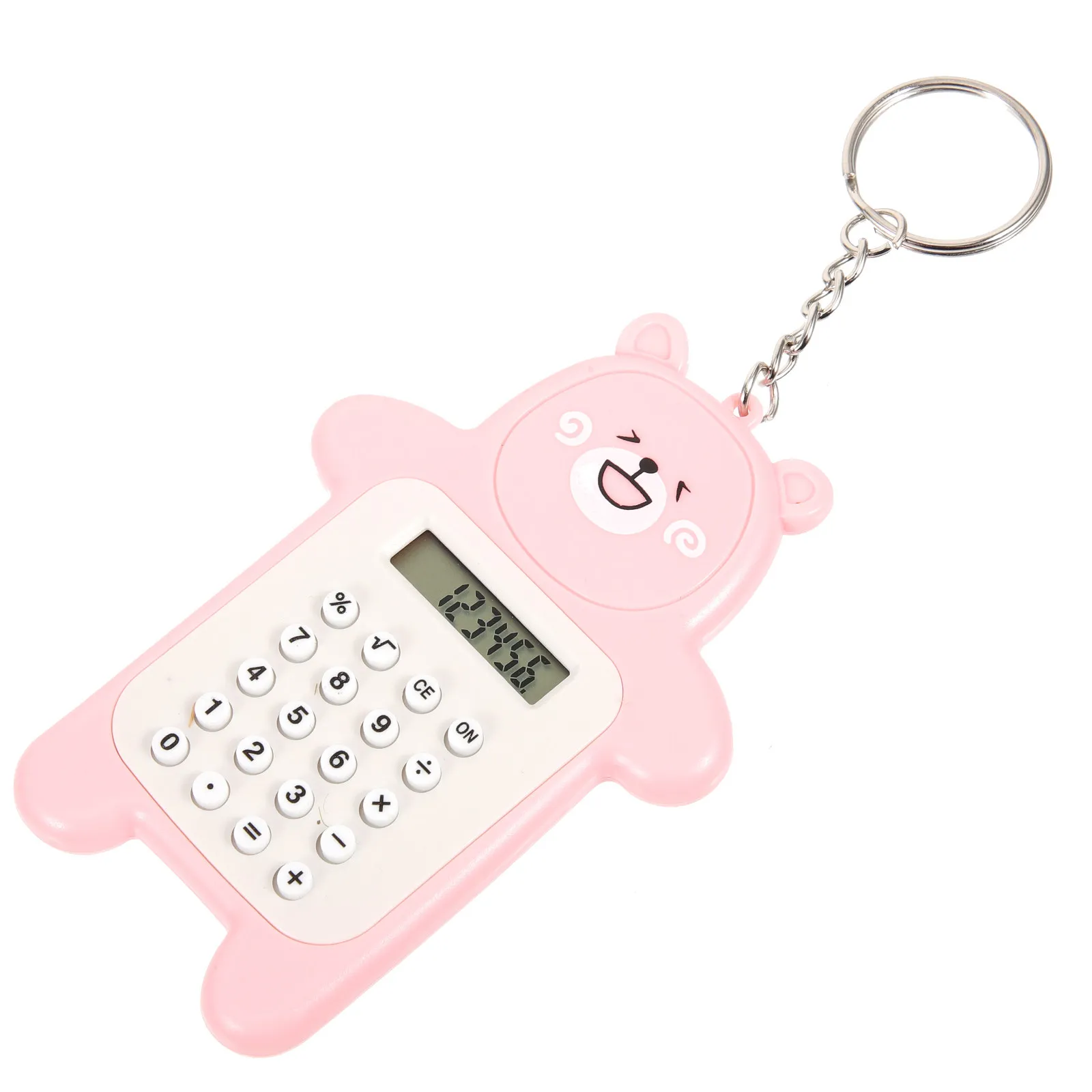 미니 계산기 키체인 귀여운 곰 디자인 휴대용 교수형 계산기 학생용 사무용품 장 펜던트 소형