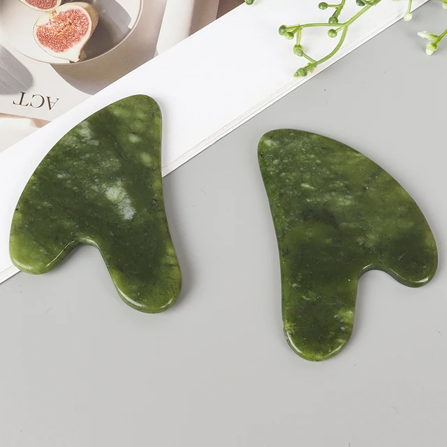 Helu Jade Gua Sha Tool Xiuyan Jade Heart-shape Massager Neck Massage Guasha Beauty Product Skin Care health Tool 3 Helu Jade Gua Sha Tool Xiuyan Jade Heart-shape Massager Neck Massage Guasha Beauty Product Skin Care health Tool 3