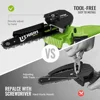 Cordless Mini Chainsaw 6 Inch High Torque Portable Electric Saw with 2 Rechargeable Batteries 90  Cuts Performance Safety Switch 6