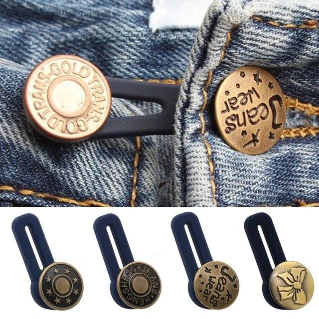 Metal Button Extender For Pants Jeans Free Sewing Adjustable Retractable  Waist Extenders Button Waistband Expander - AliExpress