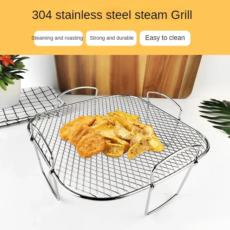 Air Fryer Rack Grilling Rack Stainless Steel Stackable Multi-Purpose Cooking Toast Basket Tray Air Fryer Accessories