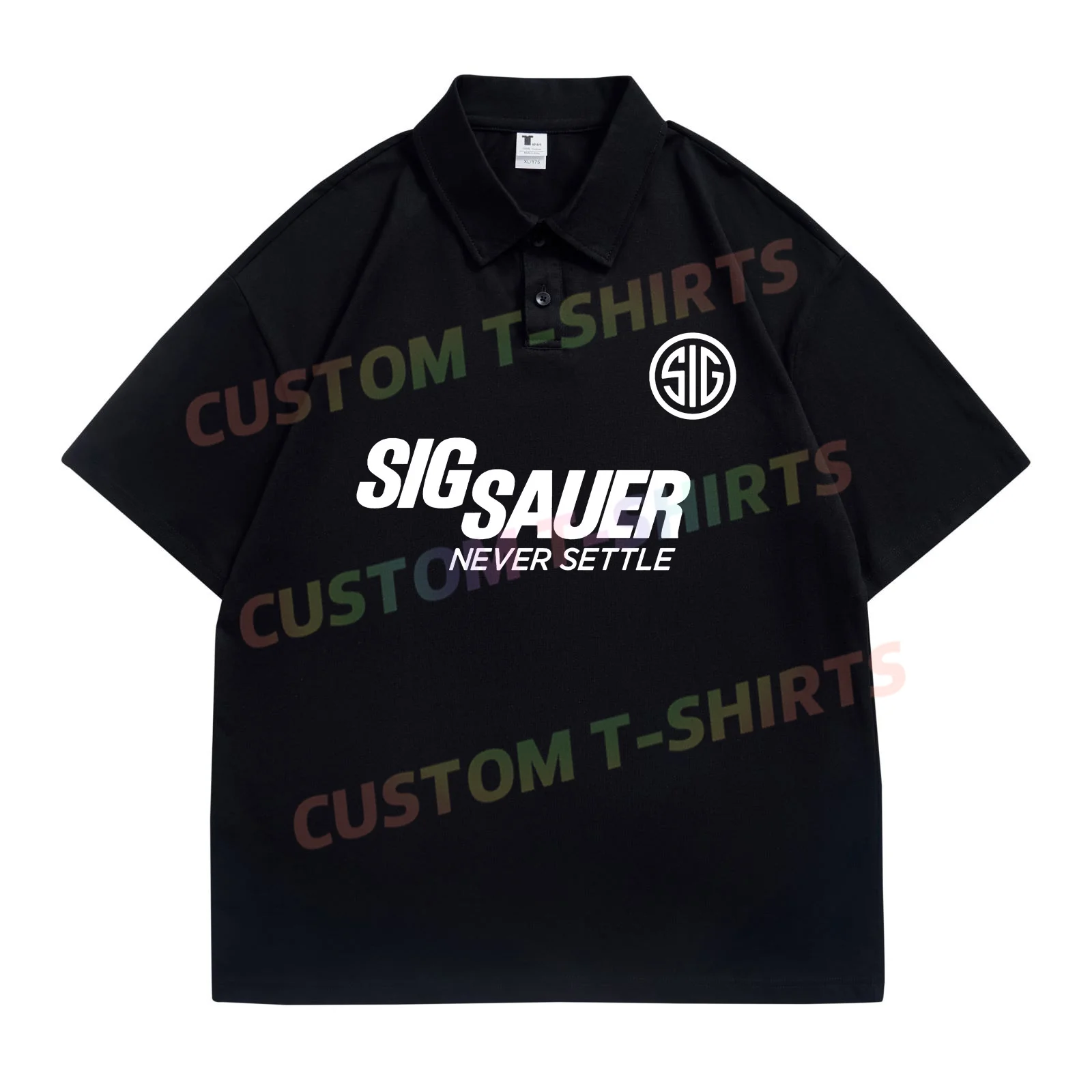 

Summer Cotton Patch Sauer Firearm Tactical Essential Polo Shirts Casual Oversized T Shirt Men Hip Hop Graphic Streetwear M-5XL