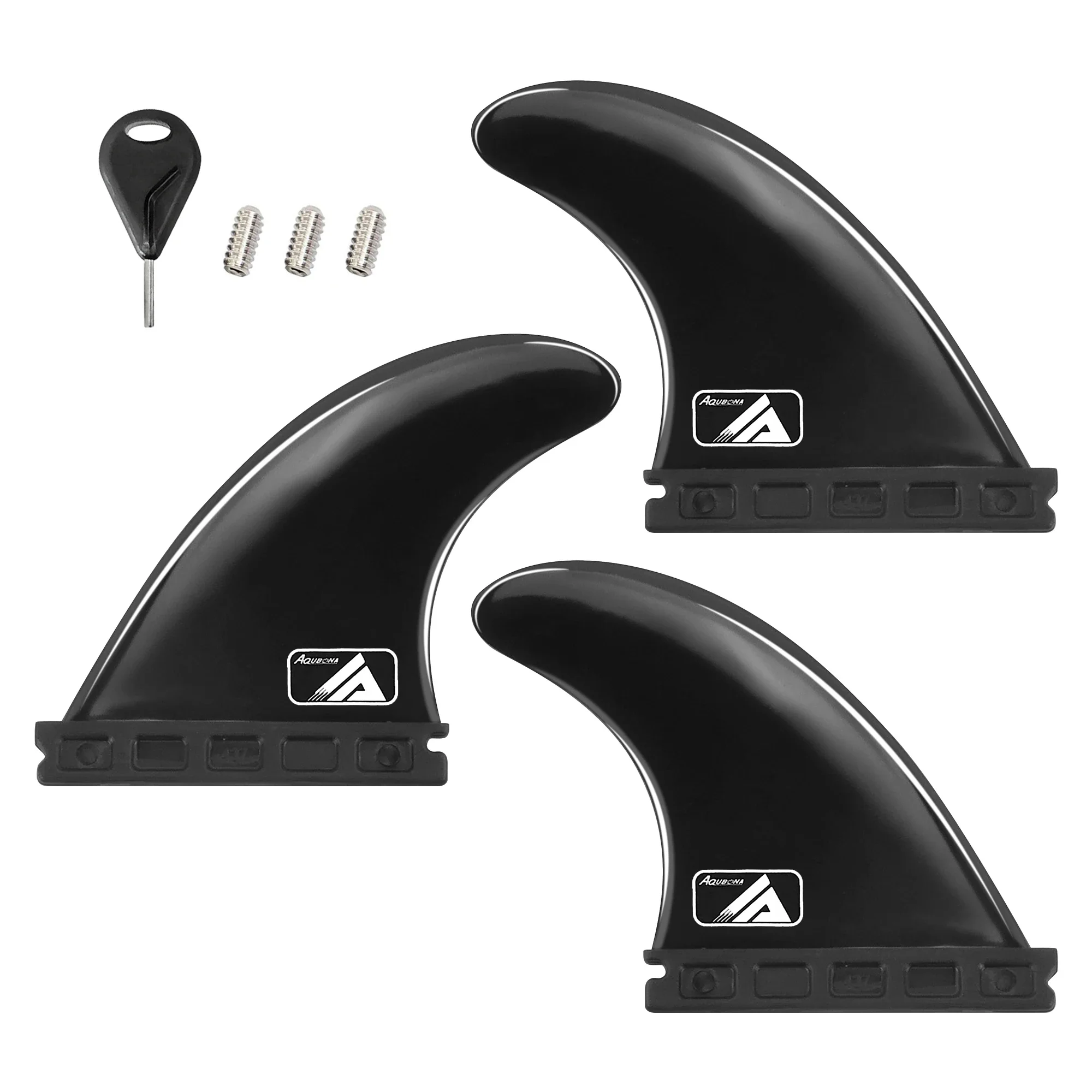AQUBONA Surf Fin Single Tab & Twin Tabs Fins for Longboard Surfboard Paddleboard Thruster Set 437 Style