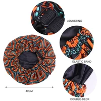 New Large Women Satin Bonnet Hat Layer Reversible Sleep Cap Reversible Adjustable Night Sleep Cover Cap for Curly Natural Hair 2