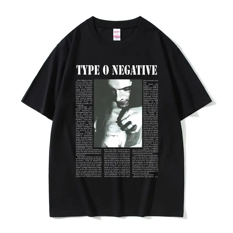 

Rock Band Type O Negative Peter Steele Graphic Print T-shirts Men Women Vintage Metal Gothic Tshirt Male 90s Oversized T Shirts