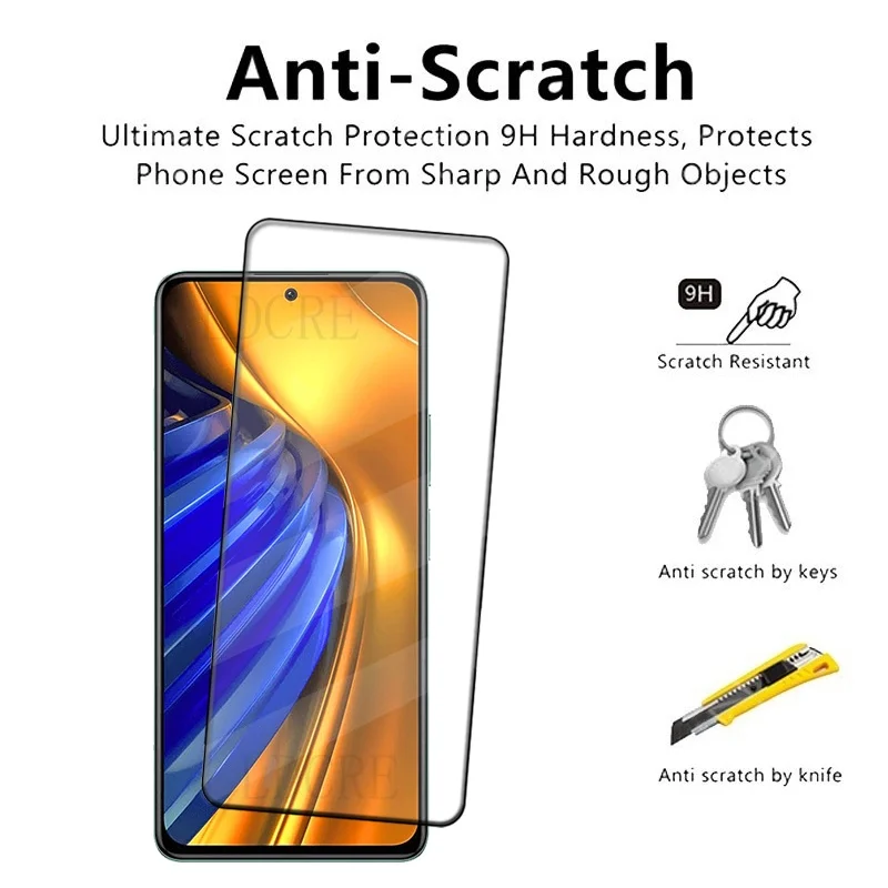 4Pcs Für Poco F4 Glas Poco F4 Gehärtetem Glas Volle Abdeckung Kleber Schutzhülle 9H HD für Screen Protector Xiaomi poco F4 PocoF4 6,67" – Detail 2