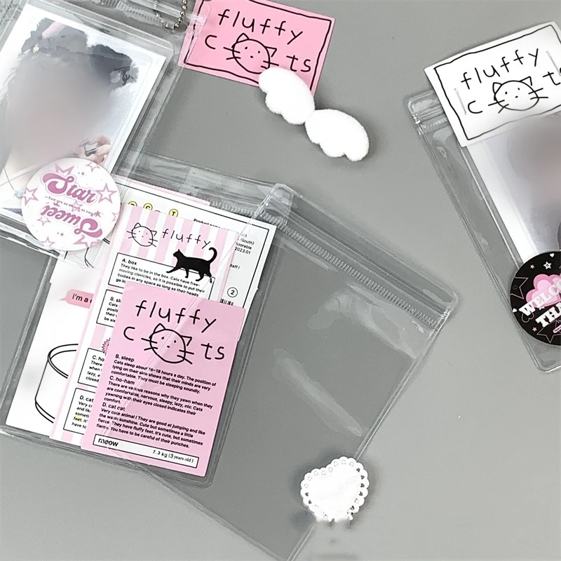 Steve 10pcs Transparent Pvc Jewelry Protective Bag Waterproof self-sealing Slider Photo Card Gift Packaging Bag