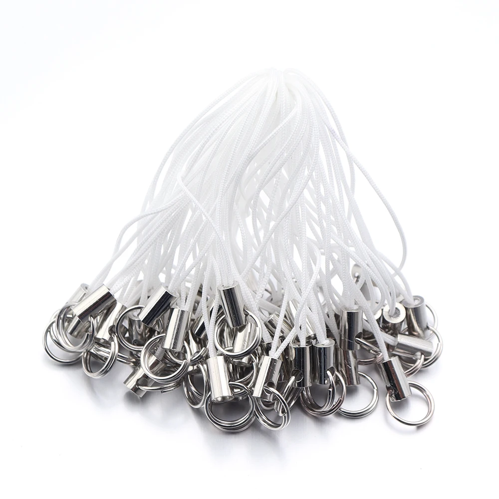 50pcs Durable Lanyard Rope with Jump Ring for DIY Keychain and Pendant Accessories