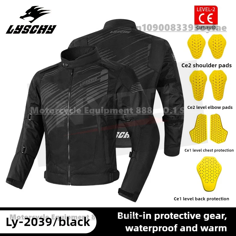 LYSCHY 오토바이 라이딩 슈트 겨울 남성용 방수 두꺼운 따뜻한 및 낙상 방지 오토바이 재킷과 바지 6XL