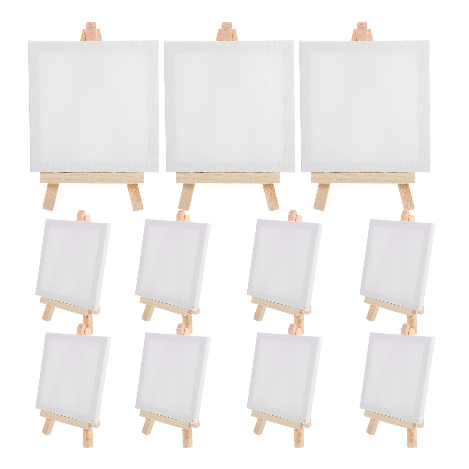 12pcs Artists 5 Inch Mini Easel +3 Inchx3 Inch Mini Canvas Set Painting Kids Craft DIY Drawing Small Table Easel For School