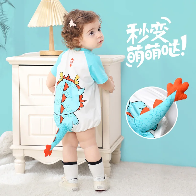 

Kawaii Dinosaur Newborn Baby Clothes Girls Boys Bodysuit Summer Romper Baby Cartoon Cotton Outfits Toddler Infant Onesie