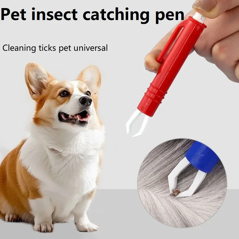 Draagbare mini-mijt- en tekenverwijderaar met pincet voor het verwijderen van vlooien bij honden en katten, handig hulpmiddel voor de verzorging van huisdieren GPJYP03_voghion.com