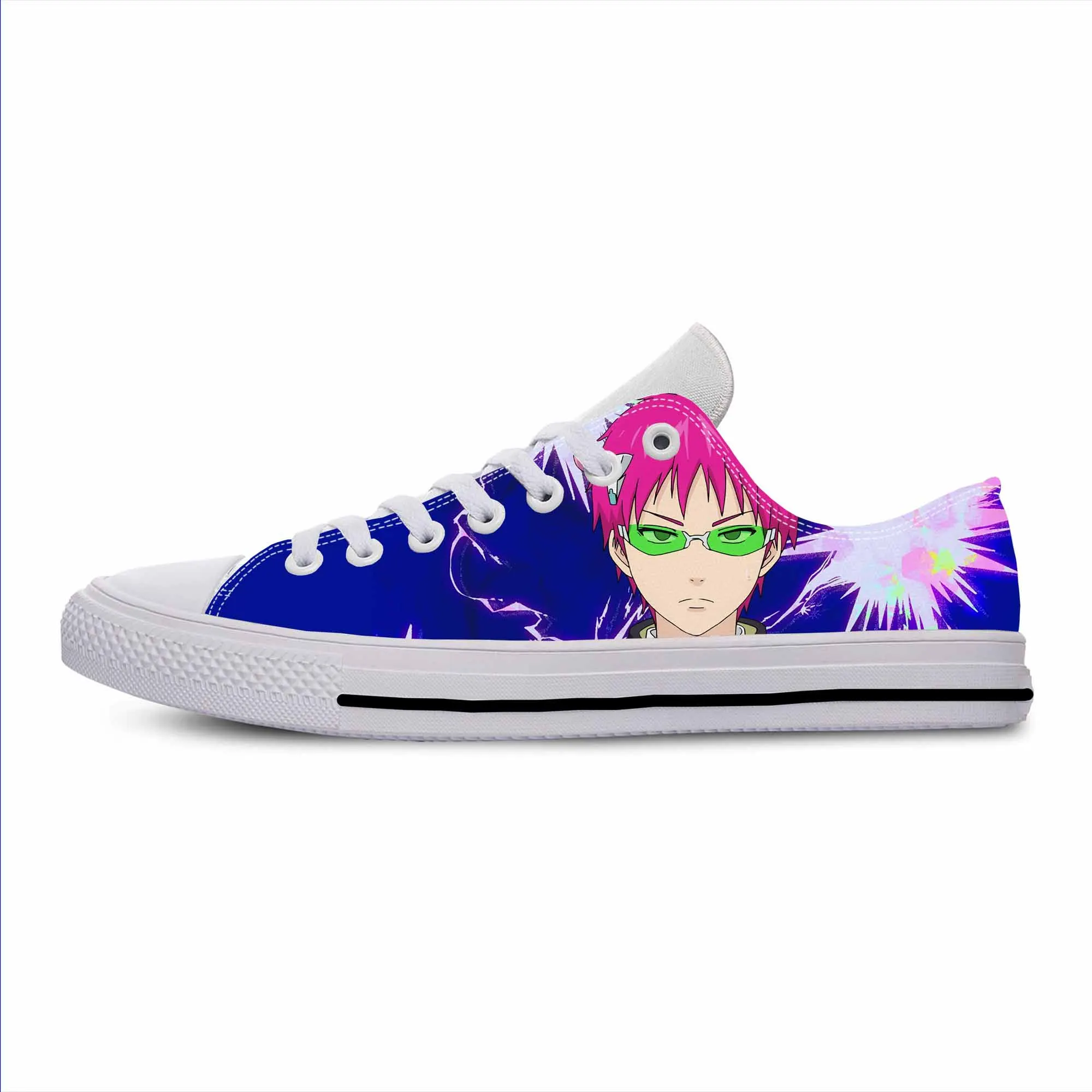 

Saiki K Kusuo Japanese Anime Cartoon Manga Funny Casual Cloth Shoes Low Top Lightweight Breathable 3D Print Men Women Sneakers