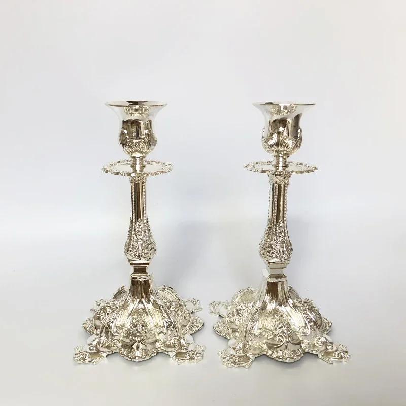 Candle holders Metal Gold Silver Single Arm Candle Holders Home Romantic Candlelight Dinner Props Hotel Wedding Party Stick Candle Stand Decor