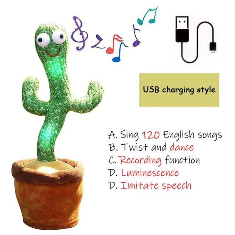 2022 Dancing Cactus Speak Electronic Plush Toys Twisting Singing Dancer Talking Novelty Funny Music Christmas Gifts Bluetooth 