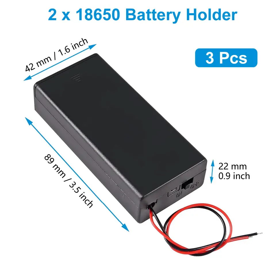 3pcs 18650 Battery Holder with Wire 3.7V,7.4V, 11.1V, 14.8V 18650 Battery Holder Box for Battery storage charging image 11