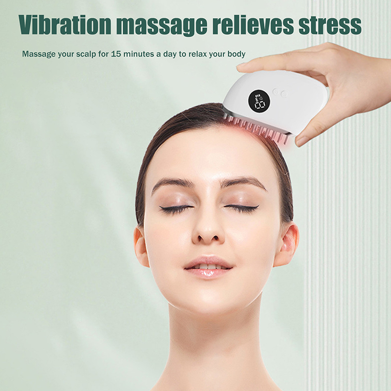 Electric Massage Comb Hair Care Vibration Prevention Hair Loss Treatment Blue Red Light Hair Growth Comb Massager Scalp Care.