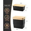 Baskets for Organizing Plastic Storage Bins With Bamboo Lids Small Shelf Basket Container for Organizing Shelves Desktop 5