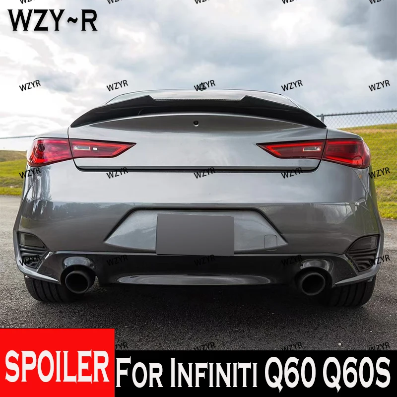For Infiniti Q60 Q60S M4 Style Carbon fiber Rear Spoiler Trunk wing ...