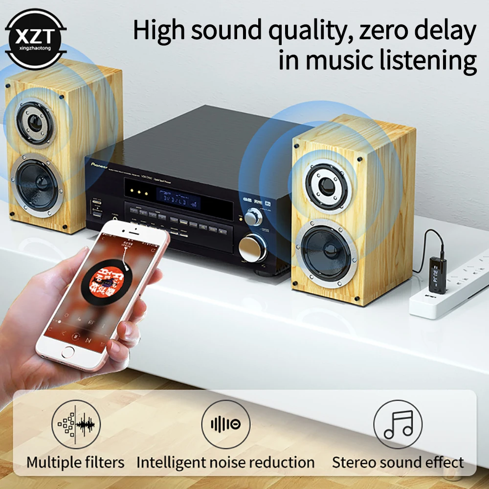 Car Mp3 Player USB Bluetooth 5.0 Transmitter Receiver LED Display MP3 Player Aux Car FM TV PC TF Audio Stereo Adapter Home Speaker