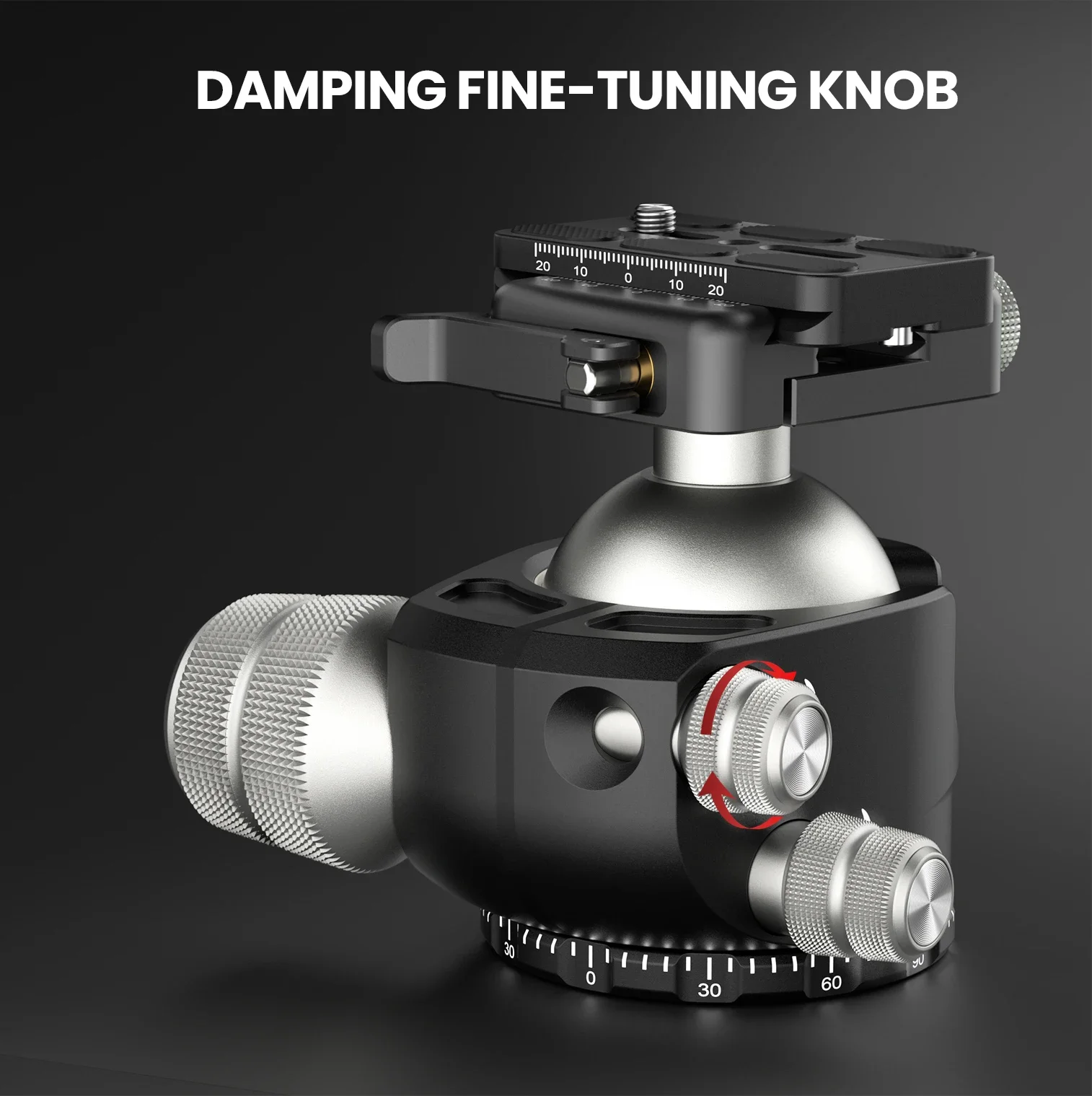 DX55-P Professional Tripod Ball Head Aluminum Panoramic 55mm Ball for Tripod Mon