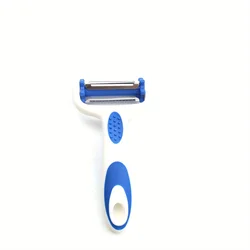 Versatile 3-in-1 Rotating Stainless Steel Peeler for Vegetables, Carrots, and Fruits (GPQ3N1 BLUE WHITE)