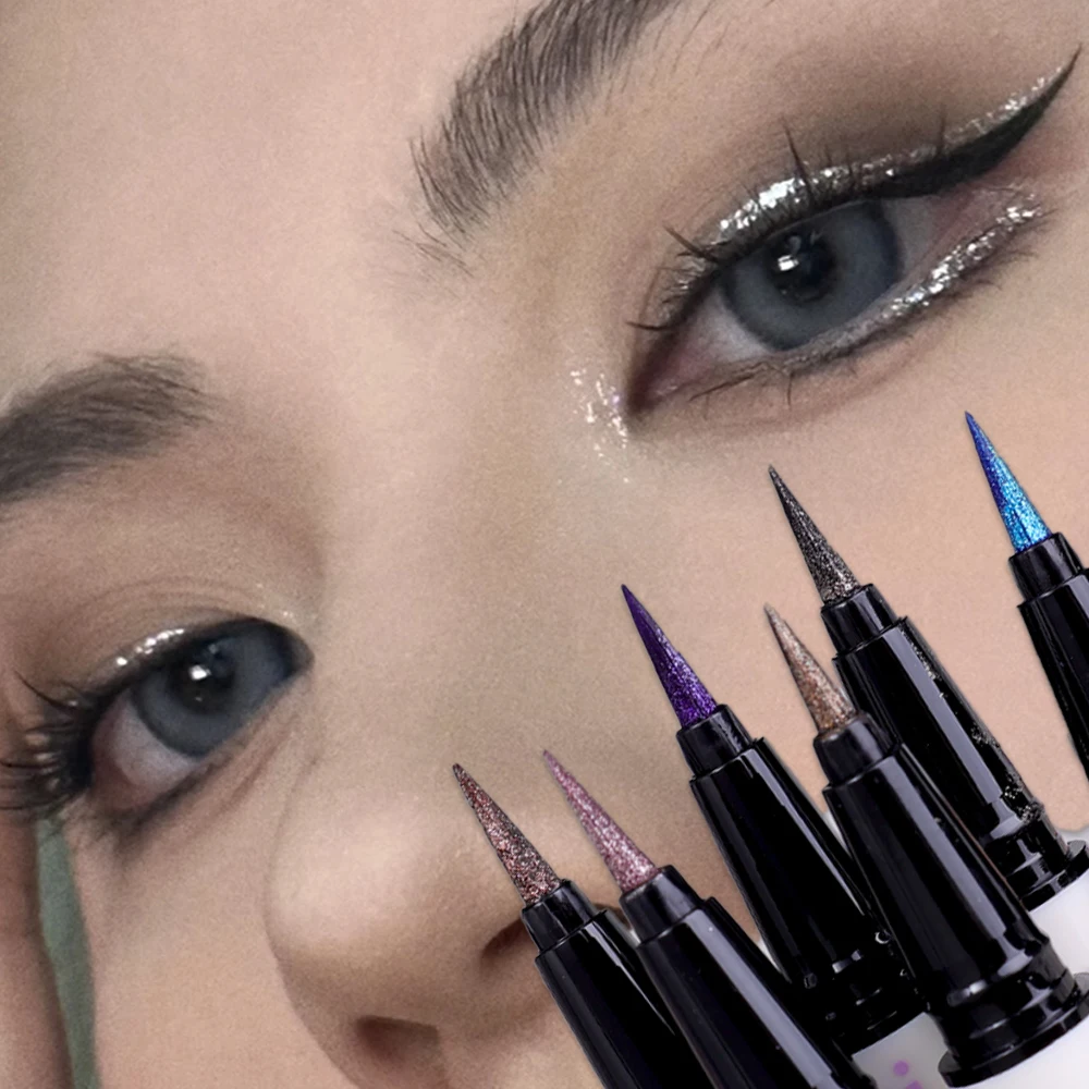 6 Colors Thin Pearlescent Eyeliner Liquid Pencil 3 in 1 Shiny Silkworm Eye Shadow Stick Lasting Smooth Glitter Eyeliner Makeup liquid eyeliner eyeshadow pen eyeliner pencil makeup pen eyeshadow eyeliner liquid eyeshadow