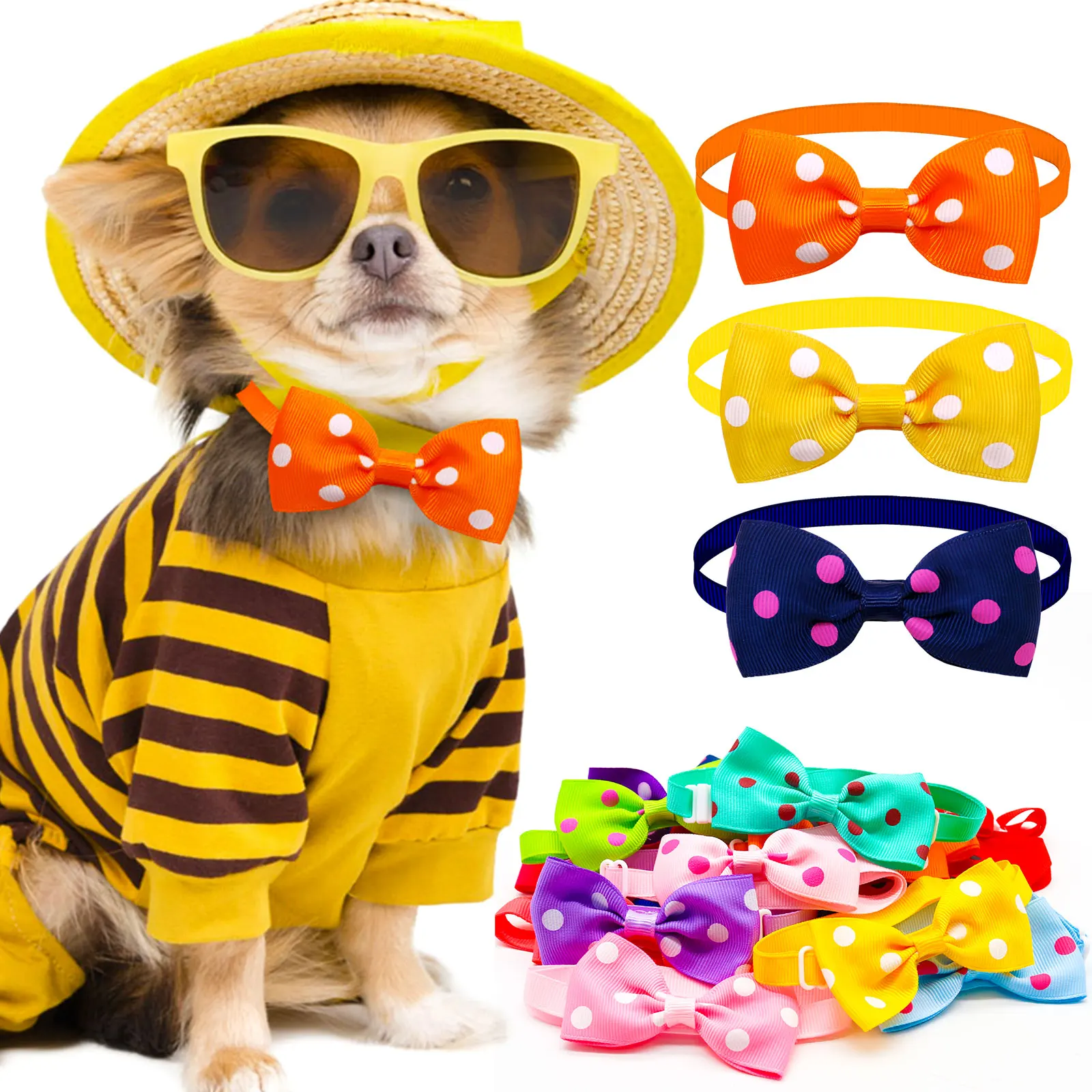 도트 스타일 개 Bowties 애완 동물 개 작은 개를위한 손질 나비 넥타이 칼라 개 손질 액세서리 애완 동물 용품