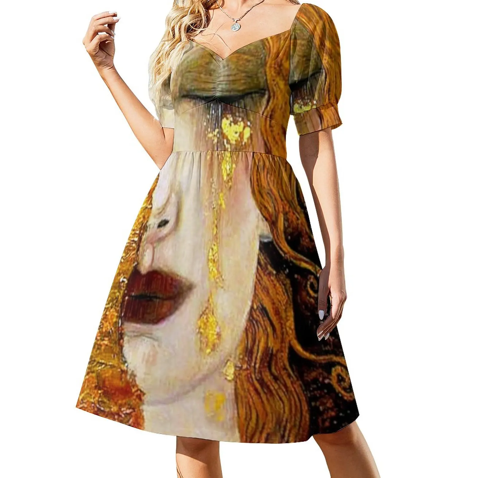 

Freya's Tears by Gustav Klimt (w/signature) | Art Nouveau Symbolism Sleeveless Dress Dress vintage