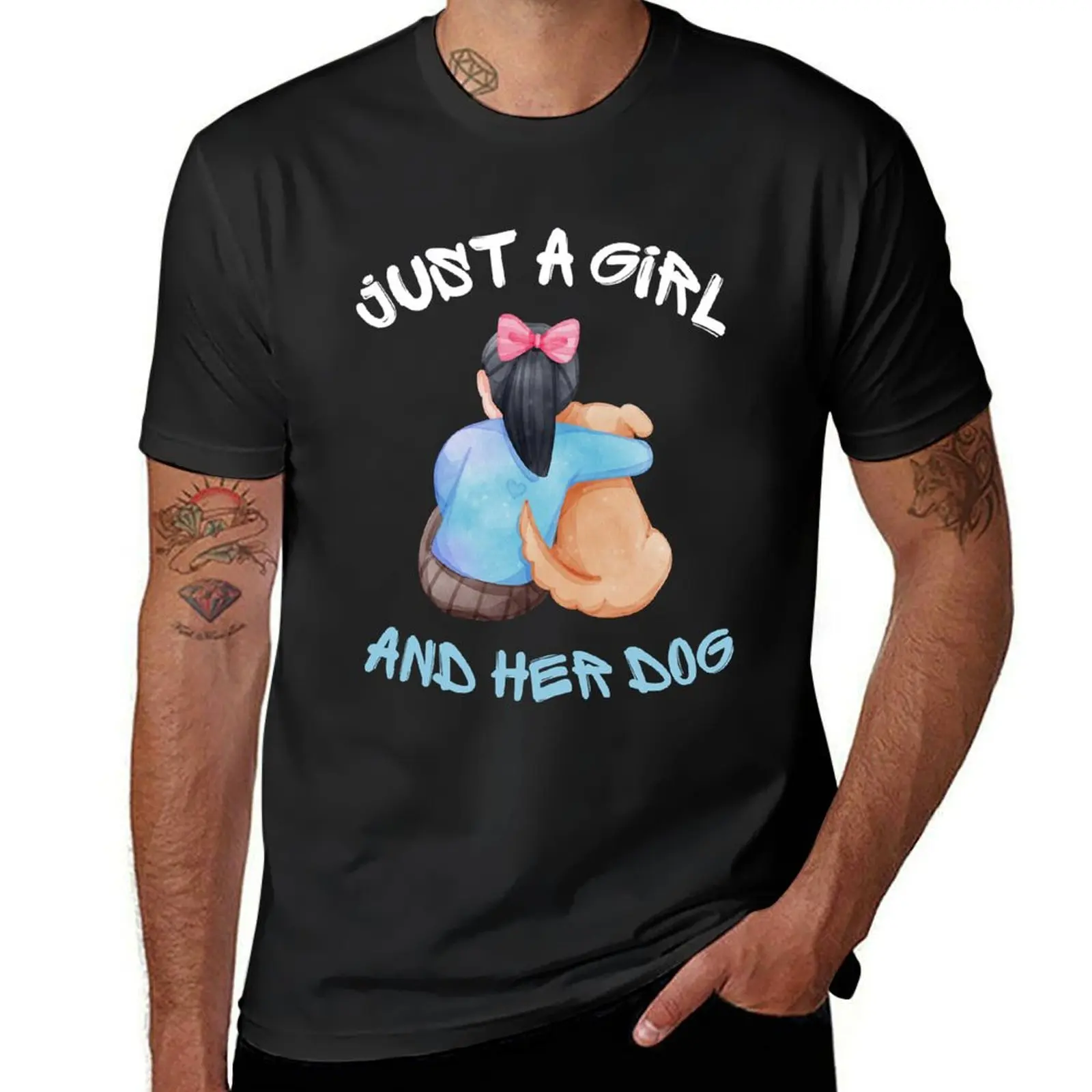 

Just A Girl And Her Dog T-shirt new edition hippie clothes plus sizes mens graphic t-shirts funny