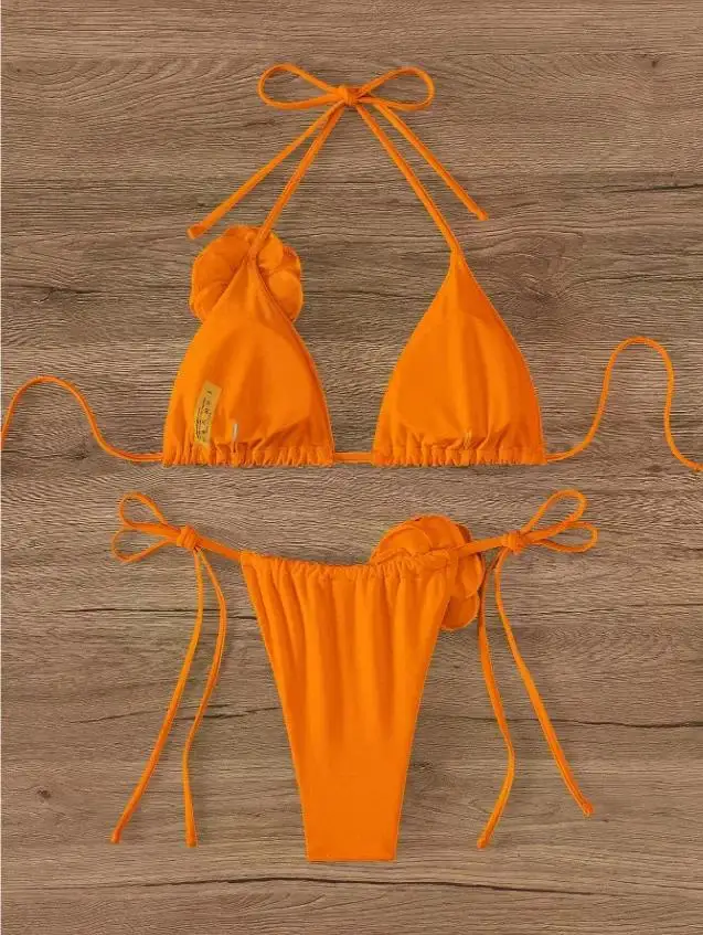 Sexy Bikini with 3D Flowers - 3D flower detail