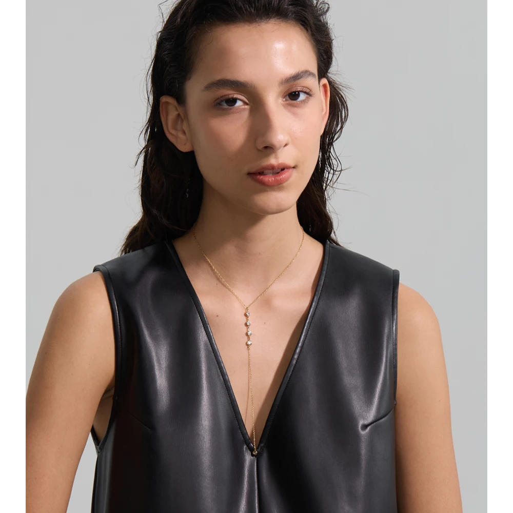 Yhpup Necklace Stainless Steel Stainless Steel Women for Summer
