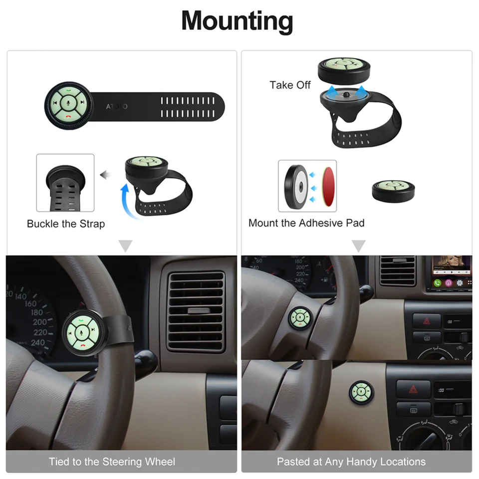 ATOTO Wireless Steering Wheel Remote Control Watch Strap 6 Keys Button for Car Radio Stereo GPS DVD Music Media Player Head Unit car multimedia player car radio car radio player car music player