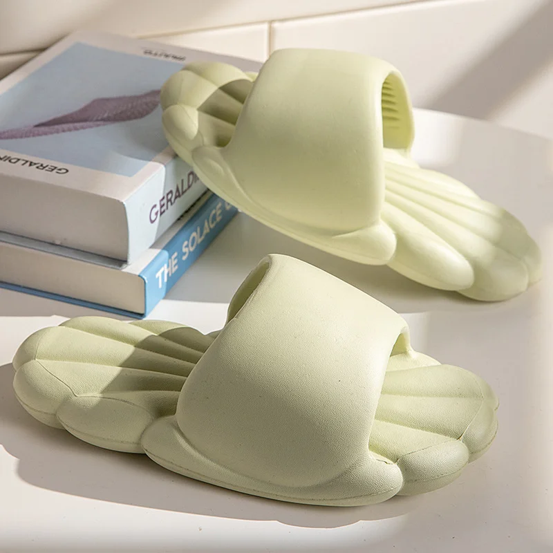 Thick Sole Slippers Women's 2023 Summer Bathroom Home Simple Man Soft Sole Couple EVA Slippers Ins Outdoor Beach Sandals