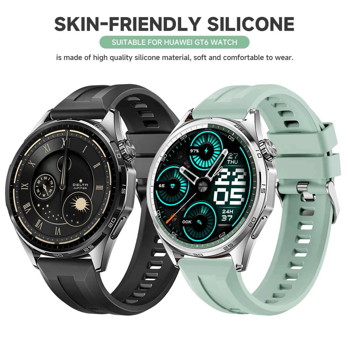 Silicone Smart Watch Band: 22mm Strap Replacement