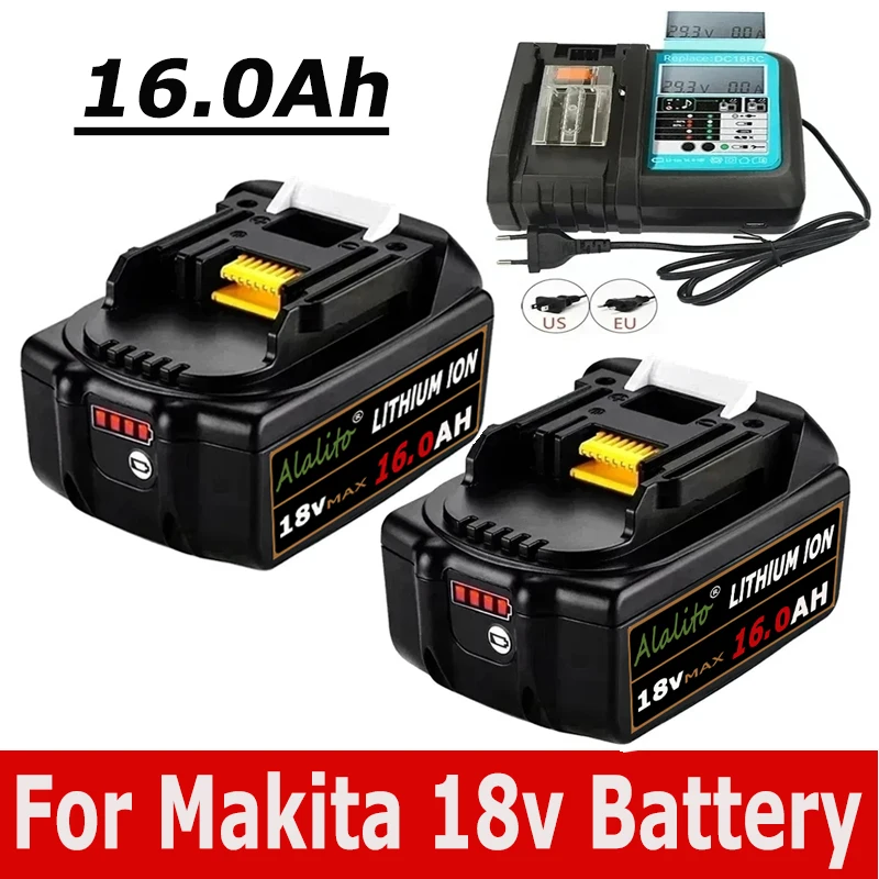 

Аккумуляторная батарея BL1860, 18 в, 16000 мАч, литий-ионная батарея для Makita BL1840, BL1850, BL1830, BL1860B, LXT400
