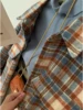 plus Size Women's irt Long Sve Floing Plaid Loose Outerwear Layering Spring Autumn Vintage Color Blo Flannel Coat