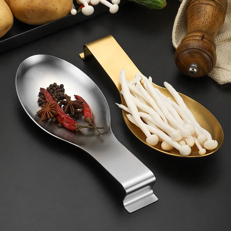 Gold-plated thickened stainless steel tableware spoon shelf buffet clip tray radium