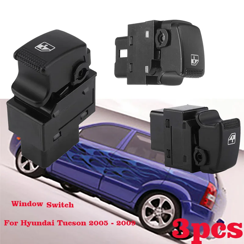 

Переключатель электрического стеклоподъемника для автомобиля Hyundai Tucson 2005 -2009, левый, правый, задний/правый, передний, 93580-2E000, 93580-2B000, 3 шт.