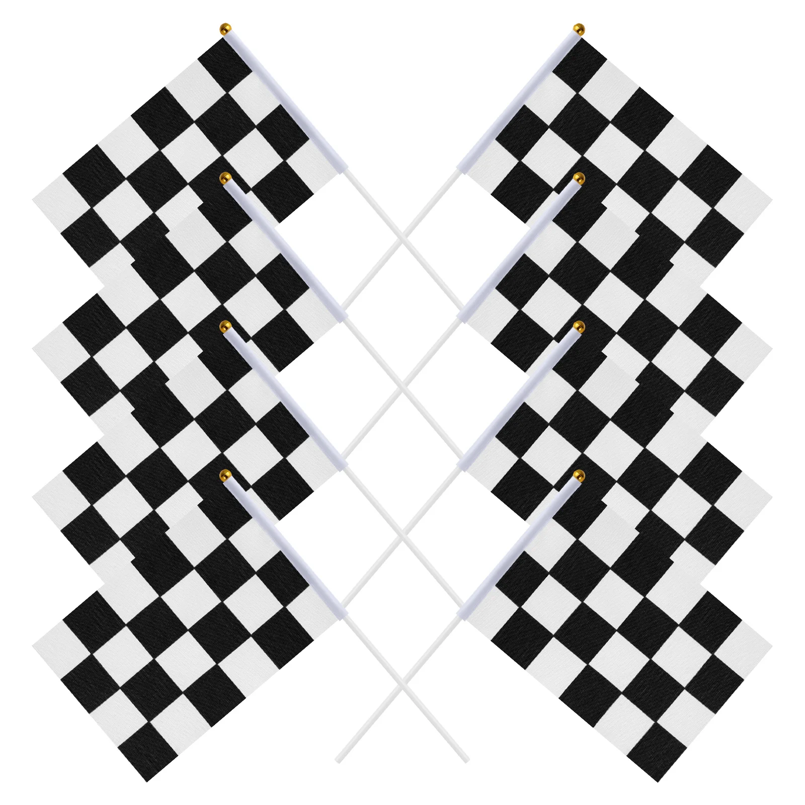 

25pcs Checkered Black and White Racing Flag Handheld Flags on Sticks Party Decoration for Racing Party Birthday Event