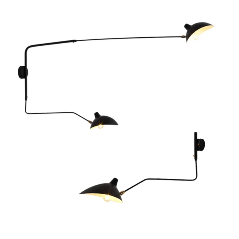 Nordic Retro Spider Serge Mouille โคมไฟอลูมิเนียมปรับยาวแขน LED Light สําหรับห้องนอนห้องนั่งเล่น Study Room Home Decor 1