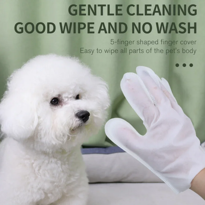 6pcs Pet Disposable Gloves for Dog Bath Cleaning Wipes Mild Deodorizing Full Body Cat Grooming pet cleaning wipes,pet cleaning gloves