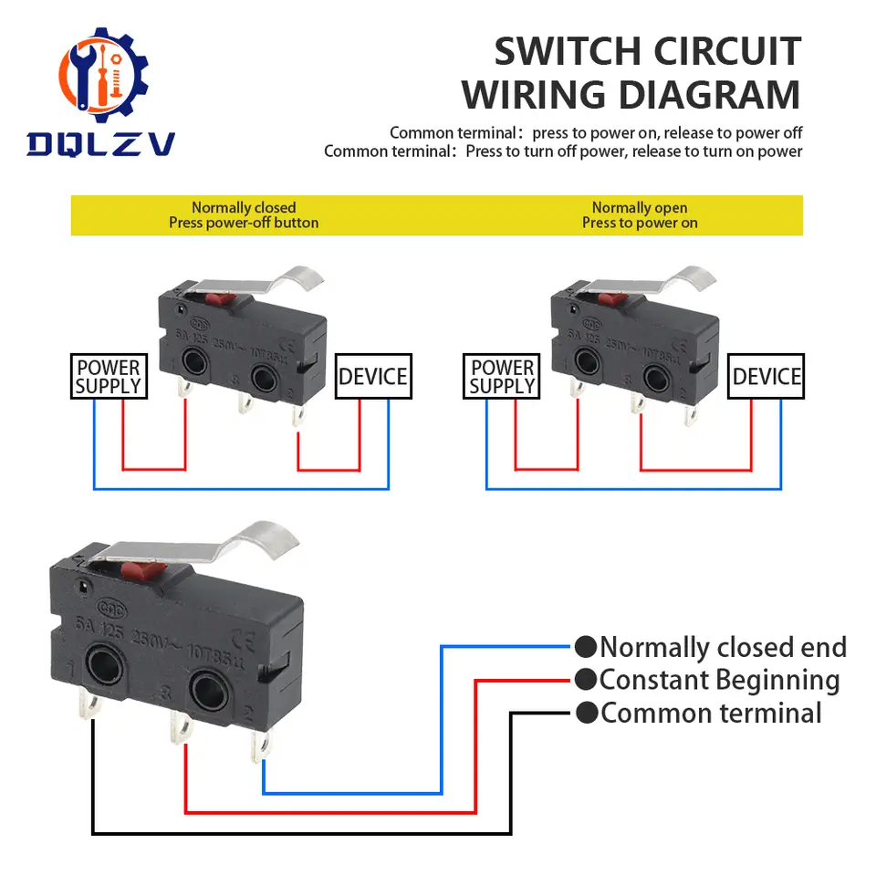 5A 125V250V KW12 Travel Limit Switch KW11-3Z-2 With Handle 16mm Contact Button Micro switch KW12-N 2Pin/3Pin KW12-A NO/NC image 4