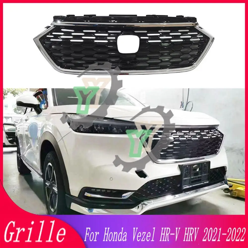 

High Quality ABS Front Bumper Grille Centre Panel Styling Upper Grill For Honda Vezel HR-V HRV 2021 2022 Car Accessories