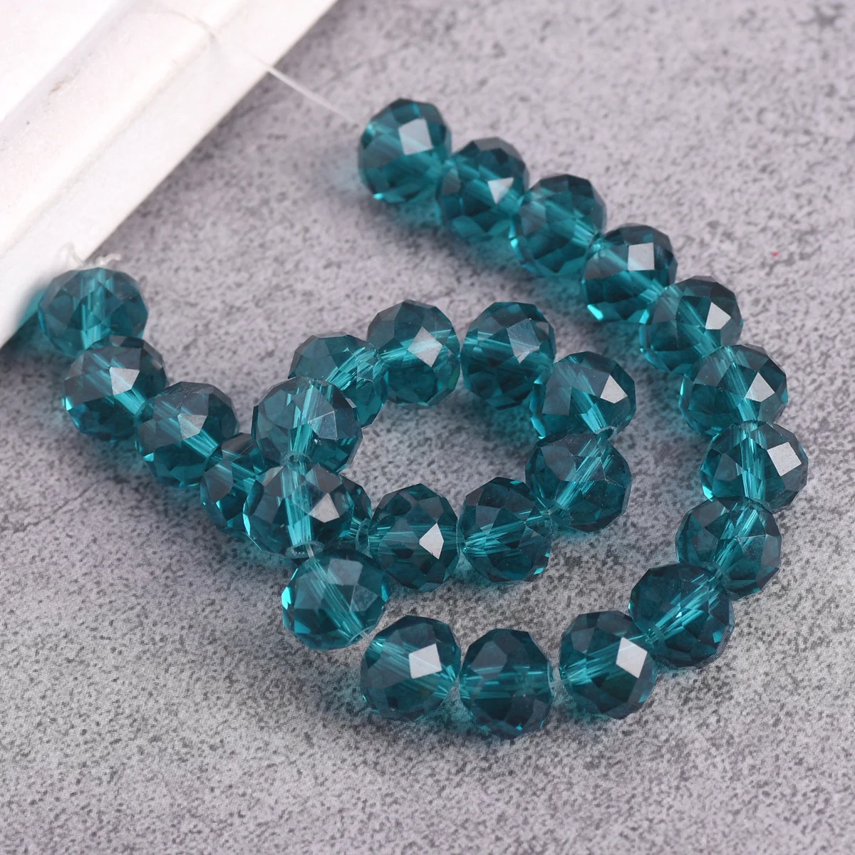 70 Perline Di Vetro Sfaccettate COIRIS 12mm, Blu Pavone, Forma Rondella, Per Gioielli Fai Da Te