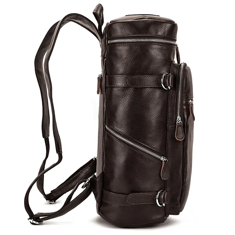 Mens Vintage Genuine Leather 15.6 Inch Laptop Backpack